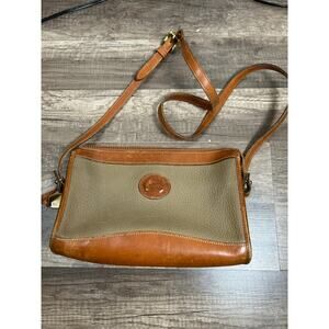 Vintage Dooney & Bourke Purse Leather Tan Brown Designer 90’s Shoulder Bag